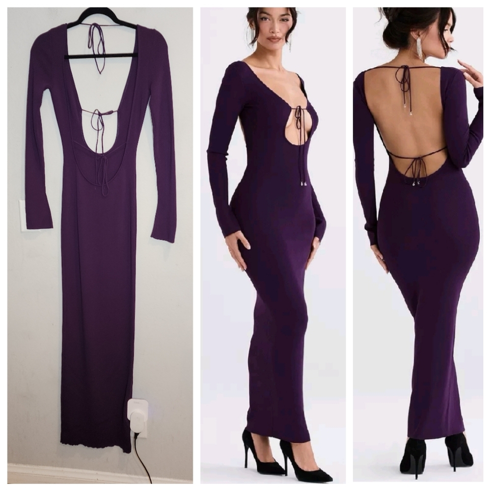 House of CB Purple Backless Maxi Dress